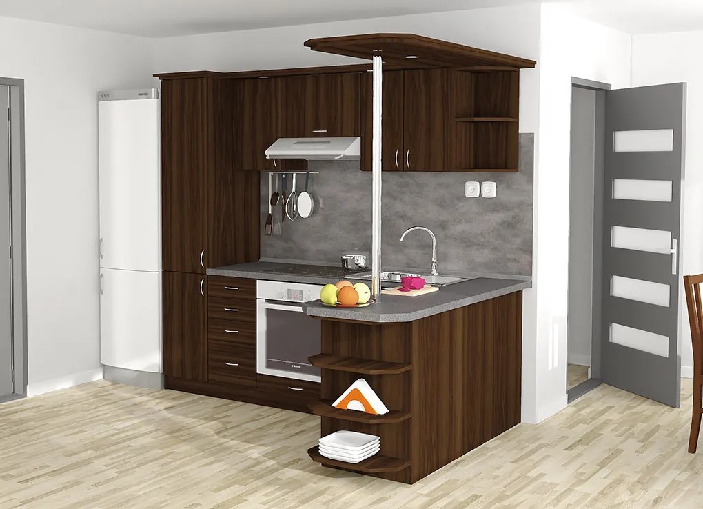 Nabytekmorava Kuchyna s ostrovčekom Bára C farba kuchyne: buk 381, pracovná doska: s pracovnou doskou