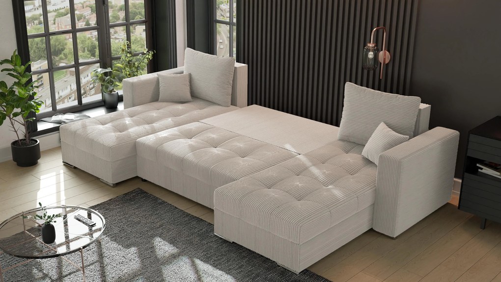 Rohová sedačka Josie U (béžová). Akcia -21%. Vlastná spoľahlivá doprava až k Vám domov. 1133173