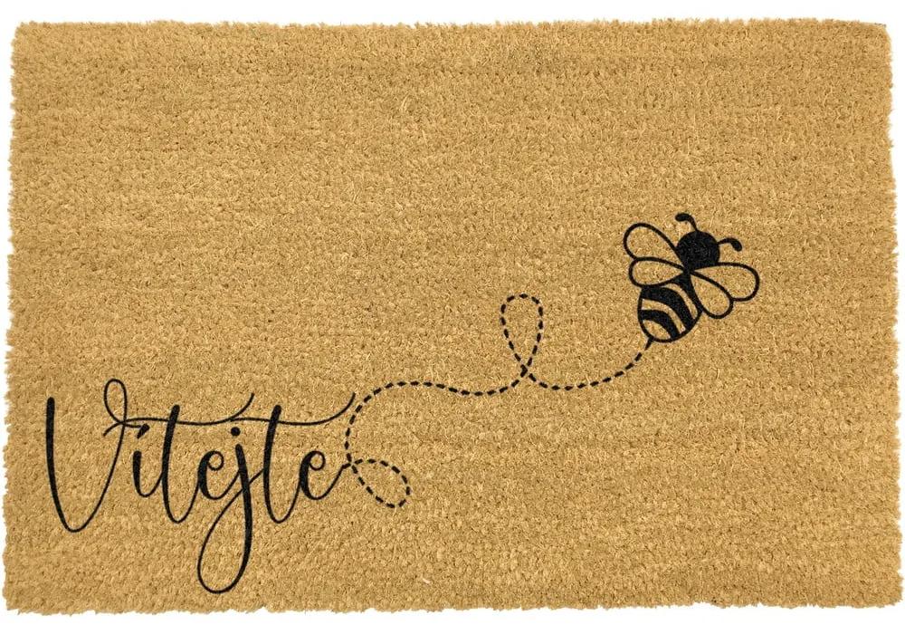Rohožka z prírodného kokosového vlákna ARTS Doormats Včela, 40 x 60 cm