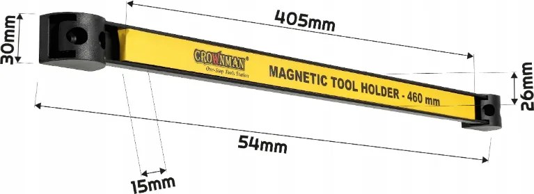CROWNMAN Držiak na magnetický prúžok, vešiak na kľúče, náradie, dielňa 46 cm