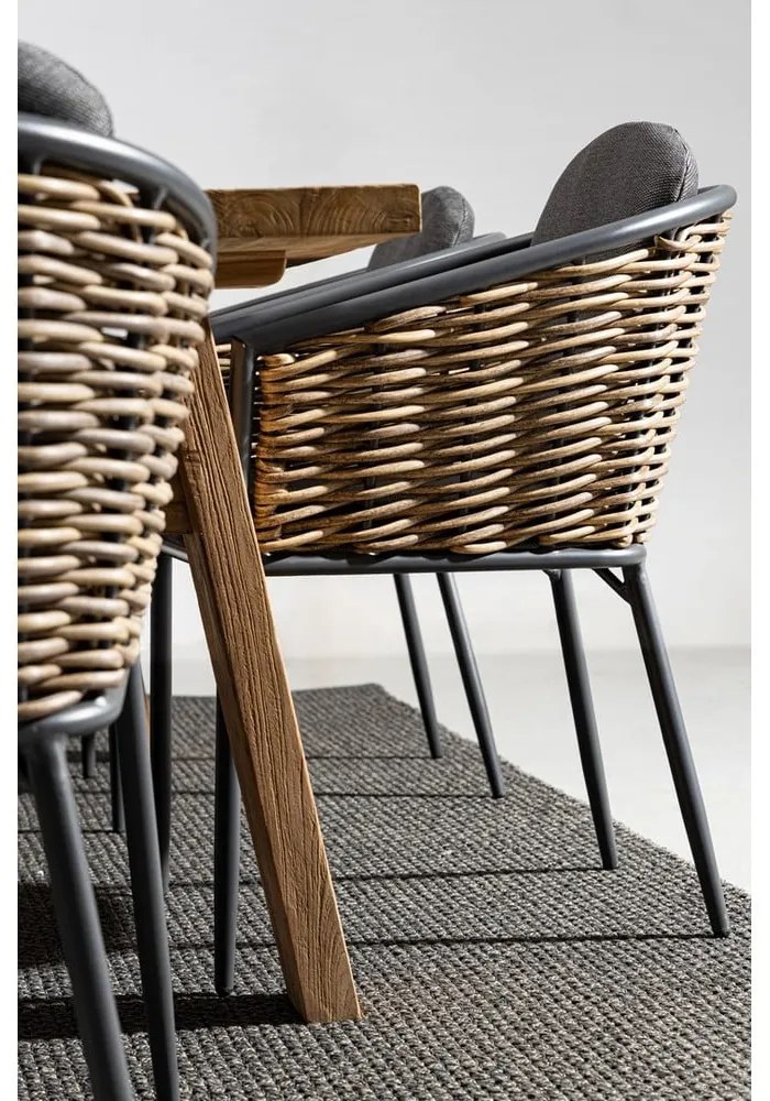 Sivá kovová záhradná stolička Maribela – Bizzotto