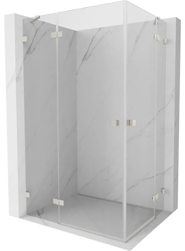Mexen Lunar Duo, výklopný sprchový kút 105 x 80 cm, 8mm číre sklo, oceľový profil, 834-105L-080P-97-00