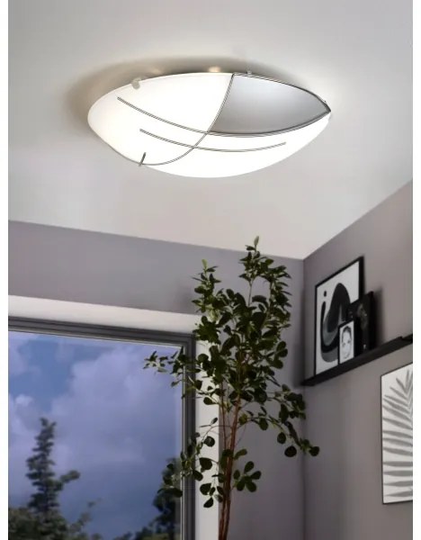 EGLO 89758 - Nástenné stropné svietidlo RAYA 1 x E27/60W strieborná / biela