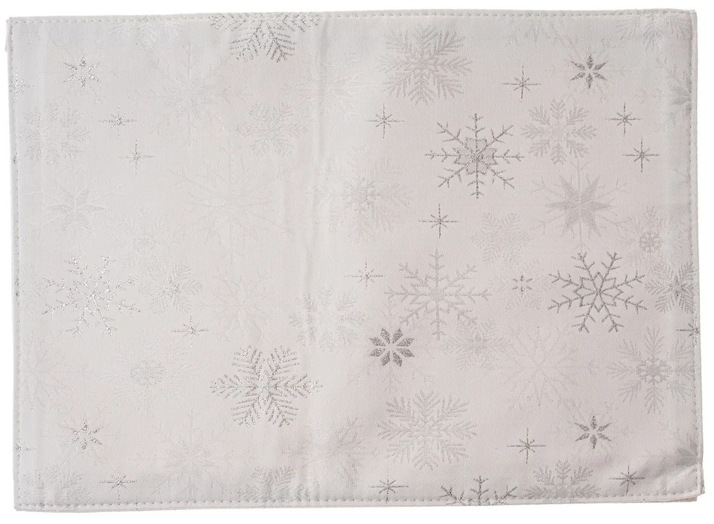 Vianočné Prestieranie vodeodolné Vločky strieborná, 32 x 45 cm