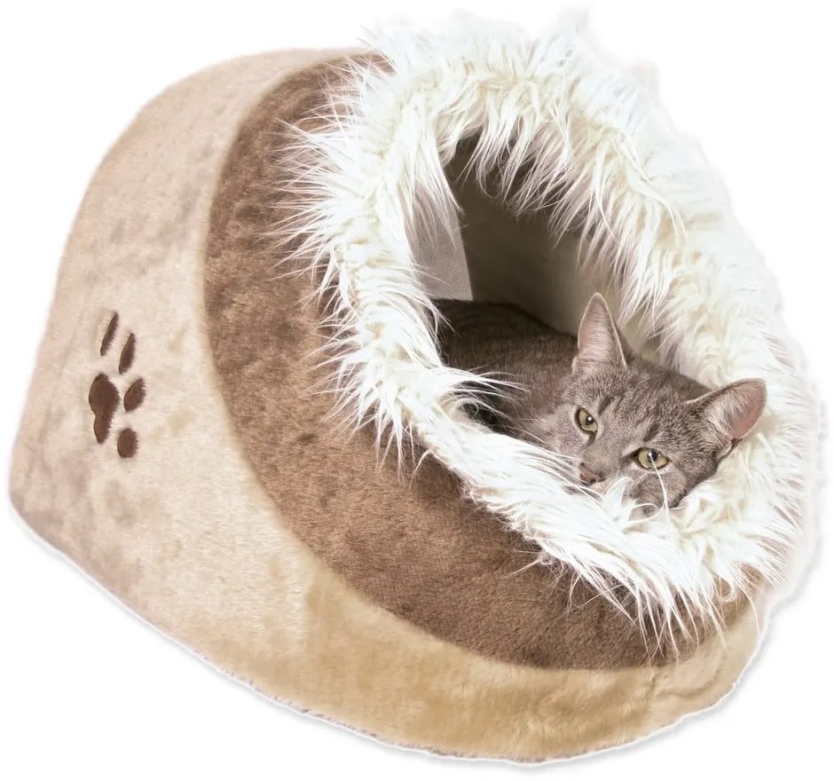 Béžový plyšový pelech pre mačku 35x26 cm Trixie Minou – Plaček Pet Products