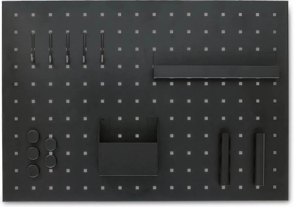 Zeller Present Čierna magnetická tabuľa, nástenka s príslušenstvom, 50 x 35 cm