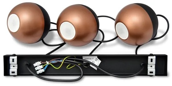LED Luster na lanku MIDWAY 3xGU10/4,8W/230V čierna/medená
