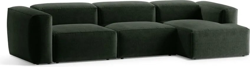 Zelená rohová pohovka (pravý roh/s leňoškou) Bergamo – Cosmopolitan Design