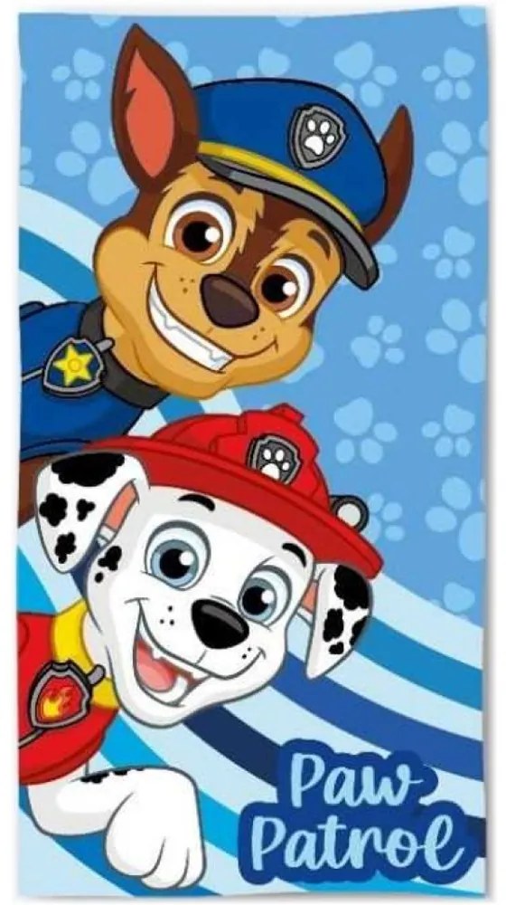 Plážová osuška Paw Patrol - motív Chase a Marshall - 100% bavlna - 70 x 140 cm