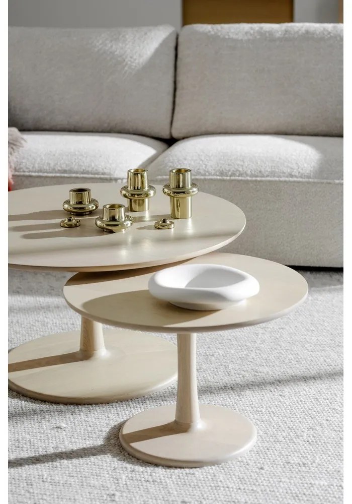 Okrúhly konferenčný stolík v dekore duba v prírodnej farbe 60x60 cm Hobart – Rowico