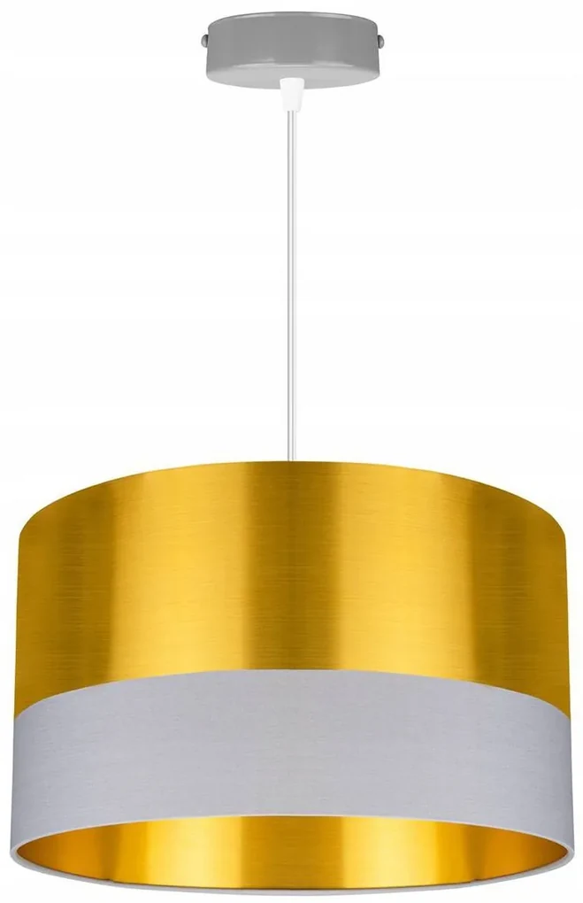Závesné svietidlo Golden, 1x zlaté textilné tienidlo (výber z 2 farieb), (výber z 2 farieb konštrukcie), (fi 35cm)