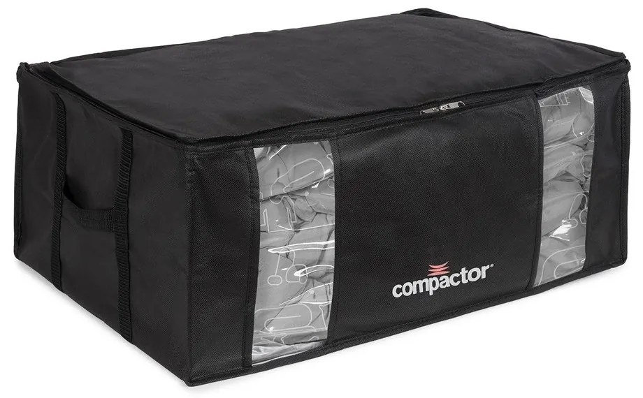 Čierny úložný box s vákuovým obalom Compactor Black Edition, objem 210 l