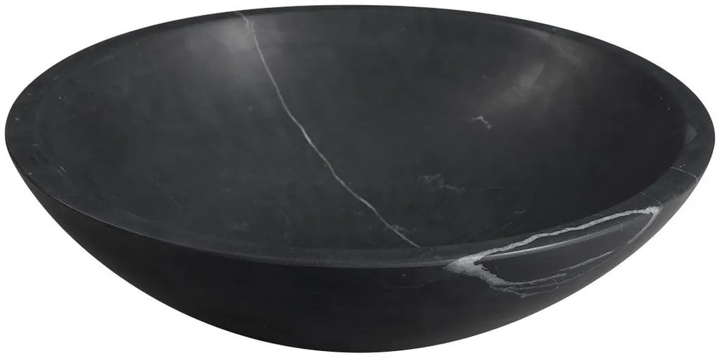 Sapho Sapho, BLOK kamenné umývadlo priemer 40cm, čierny Marquin, matný, 2401-35