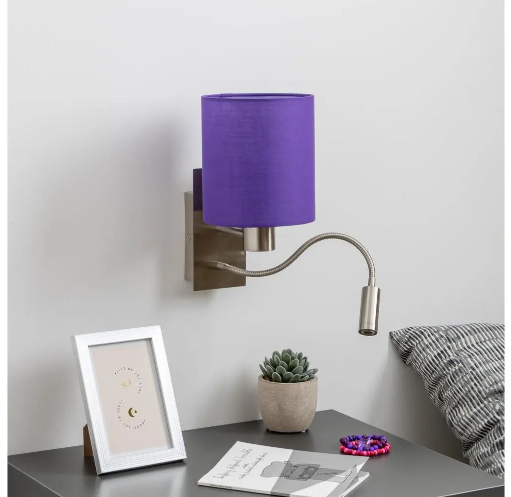 Brilagi - LED Nástenná lampa NUBILA 1xE27/25W/230V + LED/3W chróm/fialová