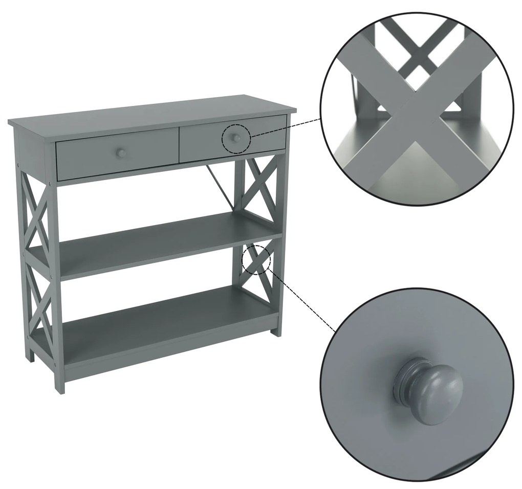 Konzolový stolík Meyer (sivá). Vlastná spoľahlivá doprava až k Vám domov. 1028803