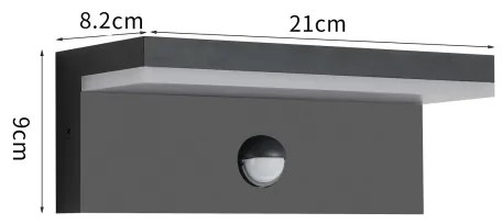 Brilagi-LED Vonkajšie nástenné svietidlo so senzorom TESSI LED/10W/230V čierna IP54