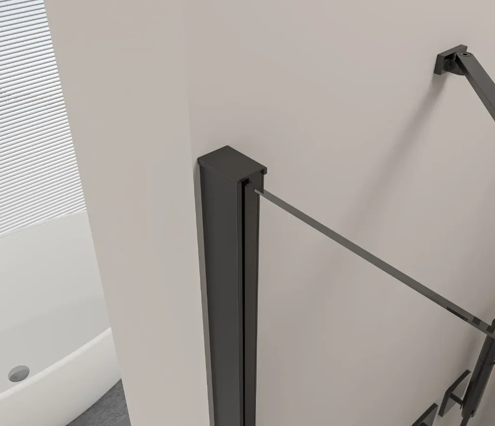 Erga Bern Double, sprchový kút s 2-krídlovými dverami 80(dvere) x 110(dvere) x 195 cm, 6mm číre sklo, čierny profil, ERG-V02-BERN-D080D110-CL-BK