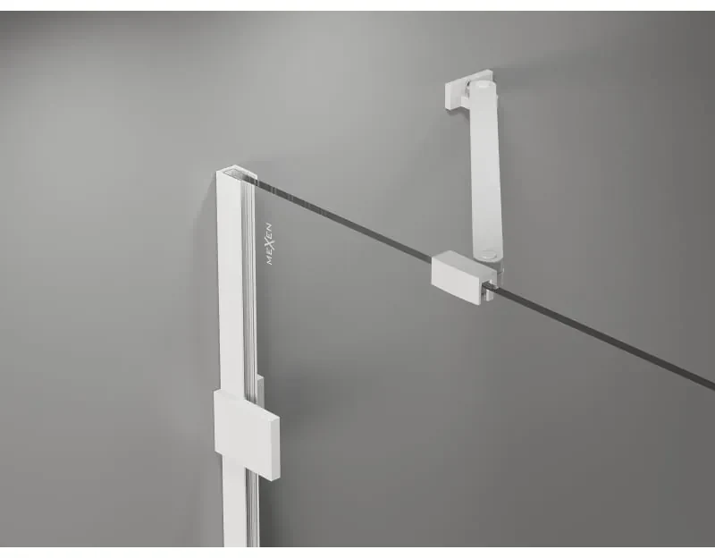 Mexen Lunar Duo, výklopný sprchový kút 95 x 80 cm, 8mm číre sklo, biely profil, 834-095L-080P-20-00