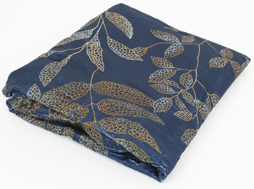 Deka mikroplyš Digital 150 × 200 cm – Gabriela tmavo modrá