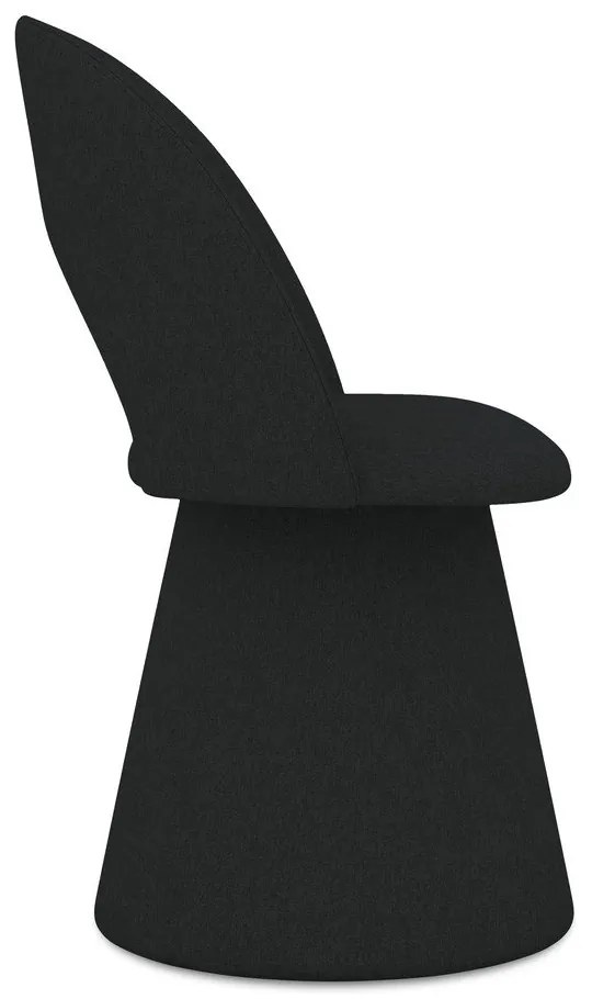 Čierne čalúnené jedálenské kreslo Kalo – Makamii