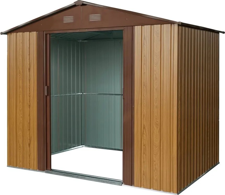 Záhradný domček BestBerg ZDB-4D / 4,1 m² / 236 x 174 x 206 cm / dekor červené drevo / hnedá