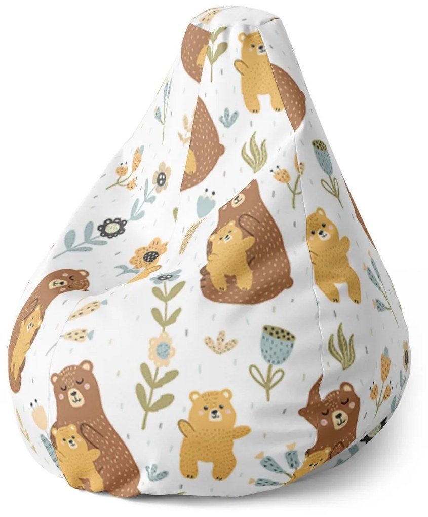 Sablio Sedací vak Pear Medvede - 70 x 95 x 15 cm