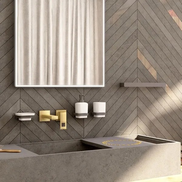 NIMCO MAC set-31K-T-90 -Dávkovač mydla, stojan na kefky a nástenný háčik MAYA