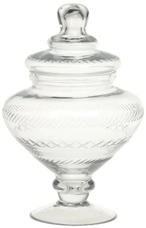 Sklenená nádoba dóza na nohe s vekom Trinna - Ø 15*23 cm / 1 L