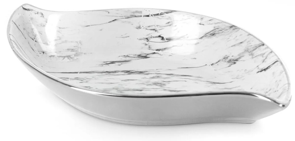 DEKORAČNÁ KERAMICKÁ MISKA SANA (01) 31X17X5 CM BIELY