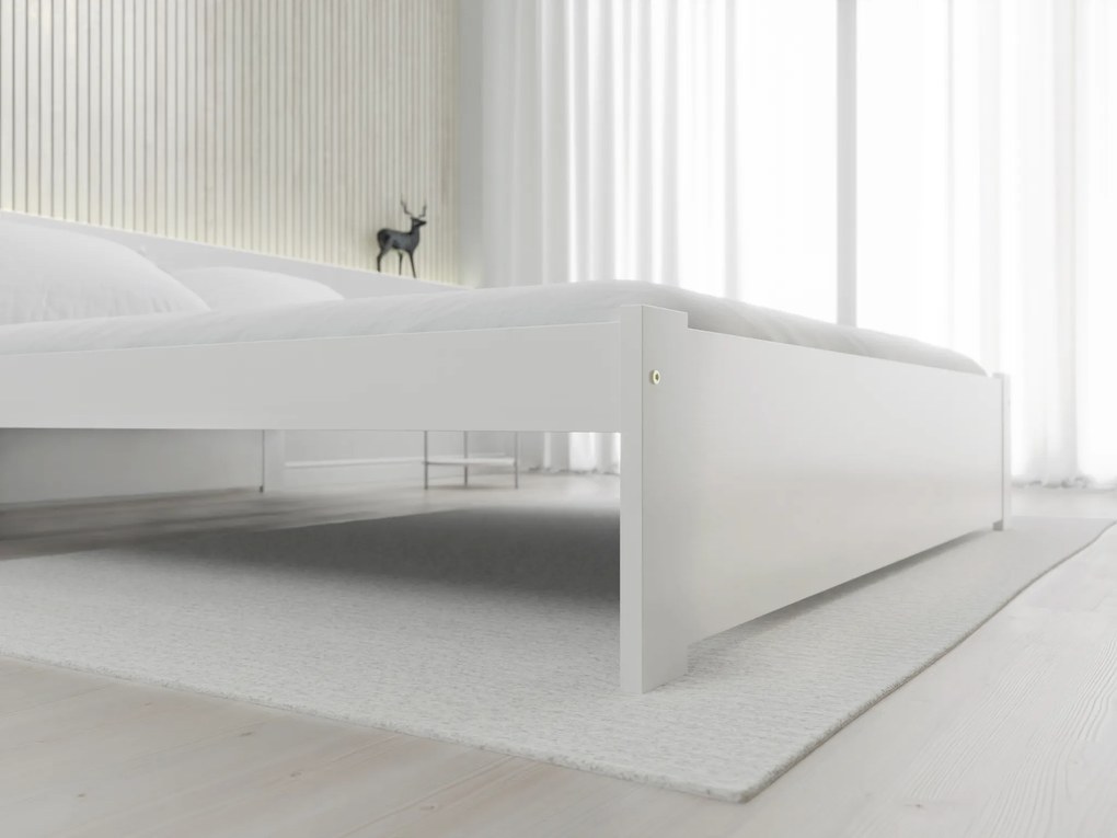 Posteľ IKAROS 160 x 200 cm, biela Rošt: Bez roštu, Matrac: Matrac Deluxe 10 cm
