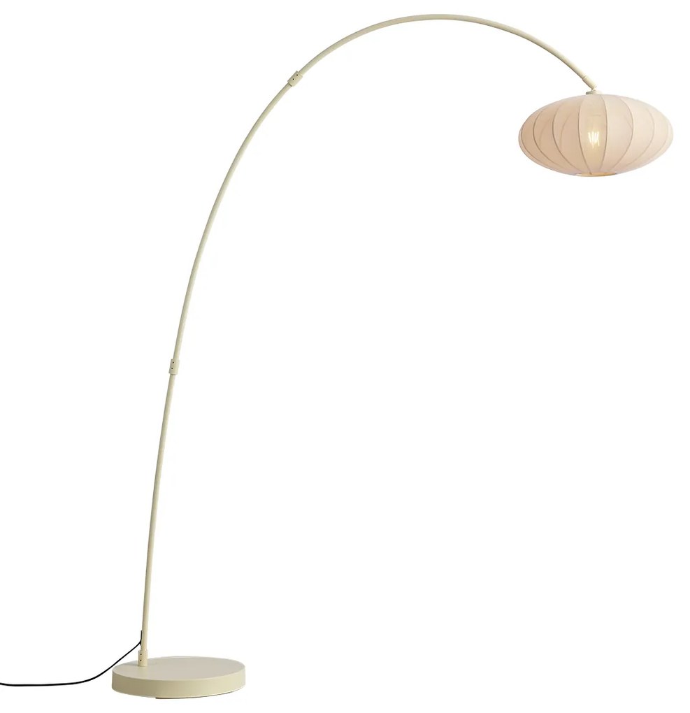 Japandi oblúková stojaca lampa béžová s tienidlom - Bida