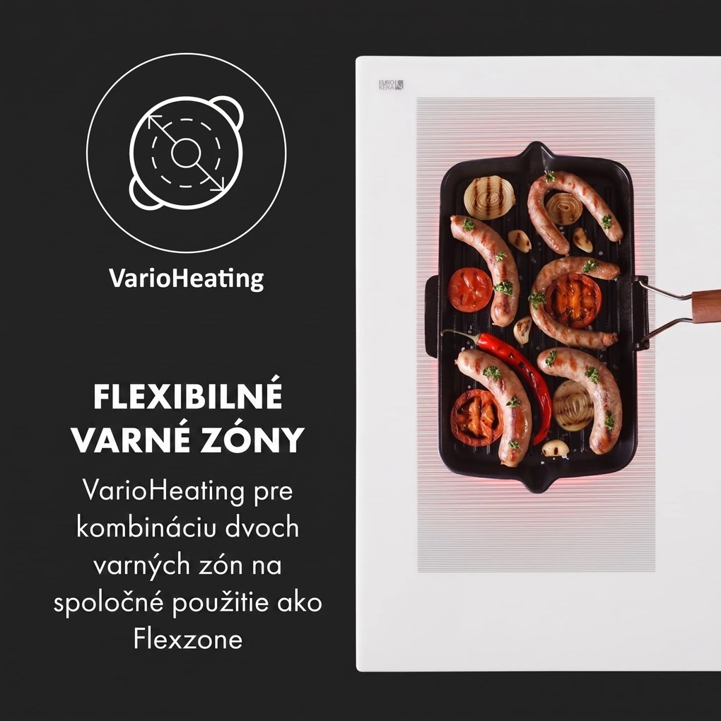 Klarstein Delicatessa 90 Hybrid, vstavaná indukčná varná doska, 7400 W, 5 zón, čierna
