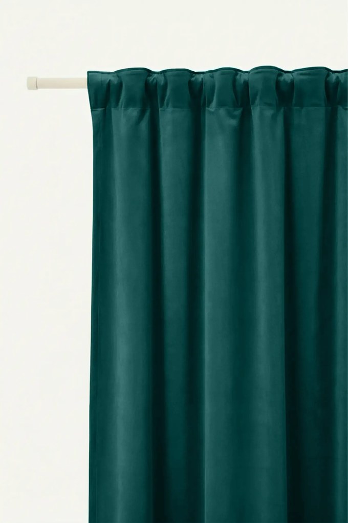 Velúrový záves SOFT VELVET tmavotyrkysový 140x270 cm