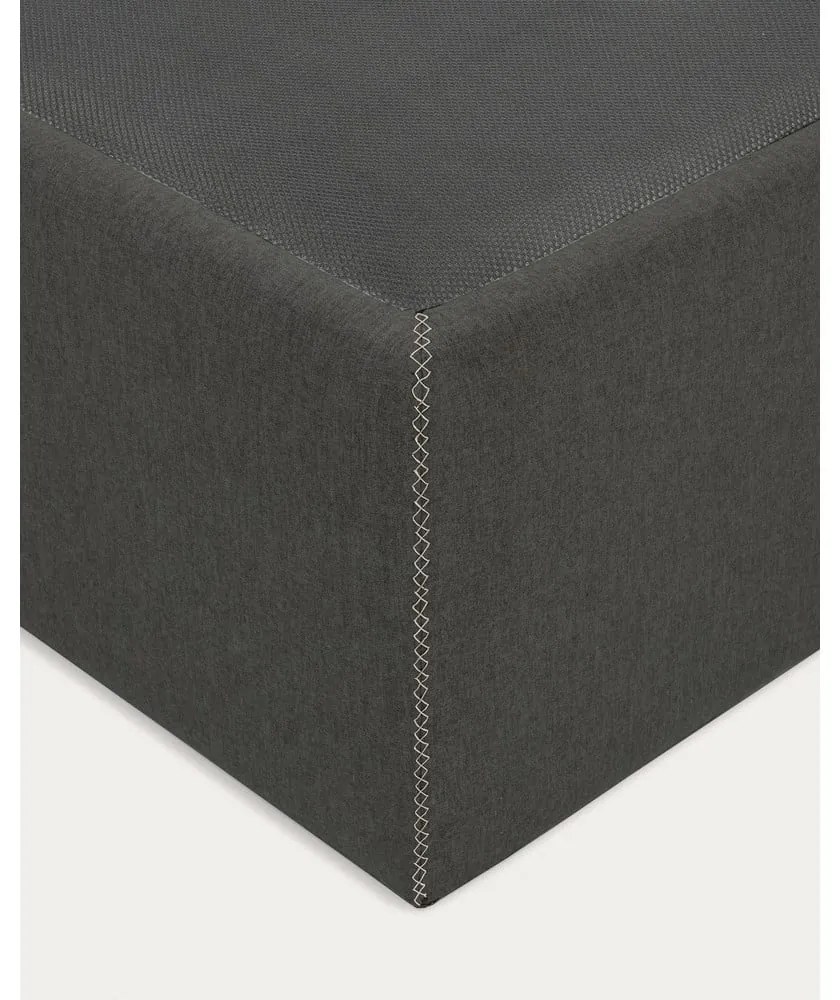 Čierna čalúnená dvojlôžková posteľ s úložným priestorom 160x200 cm Matters – Kave Home