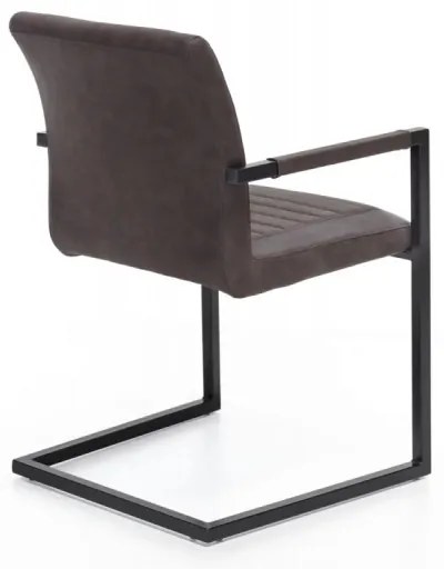 furniture-nabytek.cz - Sada 2 masívnych stoličiek s podrúčkami Picton, hnedá umelá koža / kov