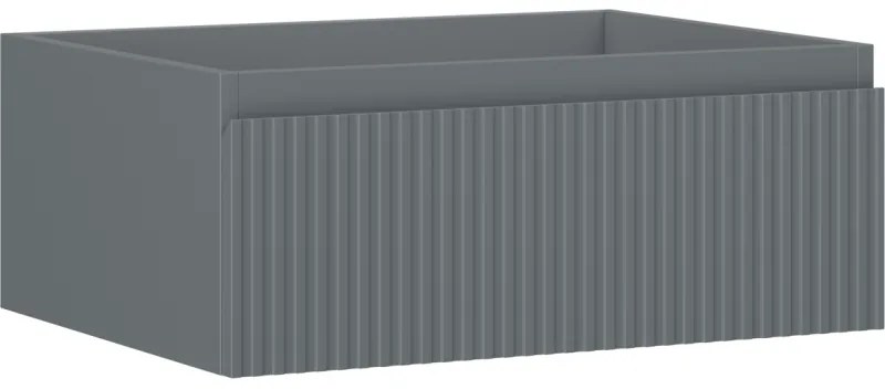 Mexen Rivel, kúpeľňová skrinka 60 cm, 1 zásuvka, drážkovaná, grafitová matná, 91A20-06023-1-BF66