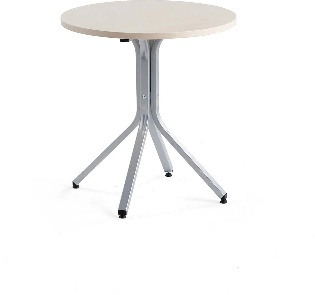 Stôl Various, Ø700x740 mm, strieborná, breza