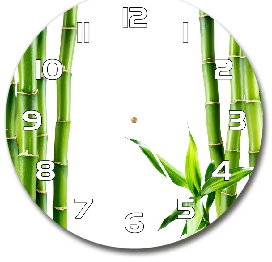 Sklenené nástenné hodiny okrúhle Bambus pl_zso_30_f_68827460