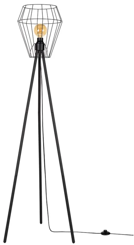 BRITOP Lighting Podlahová lampa ENDORFINA, 1xMax.40W, čierne kovové tienidlo