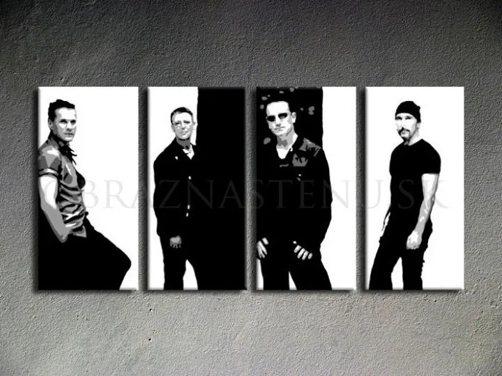 Ručne maľovaný POP Art obraz U2 in Black | rôzne rozmery