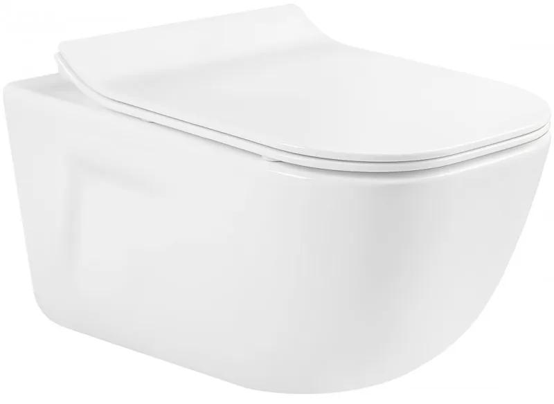 Mexen MARGO, závesné wc s pomaly padajúcim WC sedátkom, 51 x 35 cm, biela, 30420800