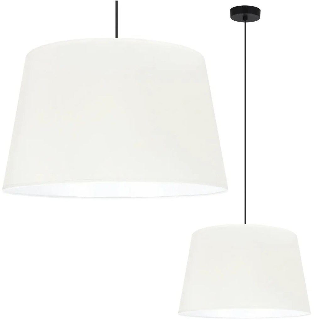 Závesné svietidlo Gaja, 1x krémové textilné tienidlo, (fi 44cm), b