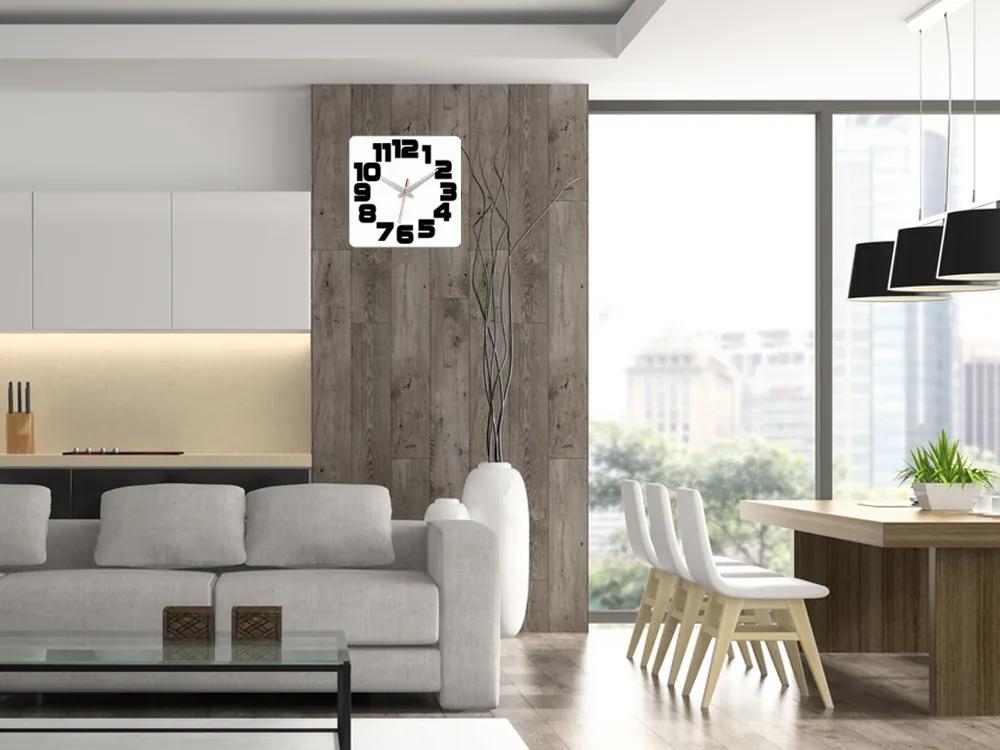 Moderné nástenné hodiny LOGIC WHITE-BLACK HMCNH047-whiteblack