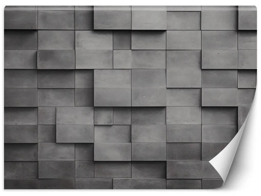 Fototapeta, Betonová stěna kostka 3D - 100x70 cm