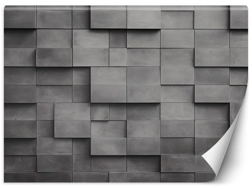 Fototapeta, Betonová stěna kostka 3D - 150x105 cm