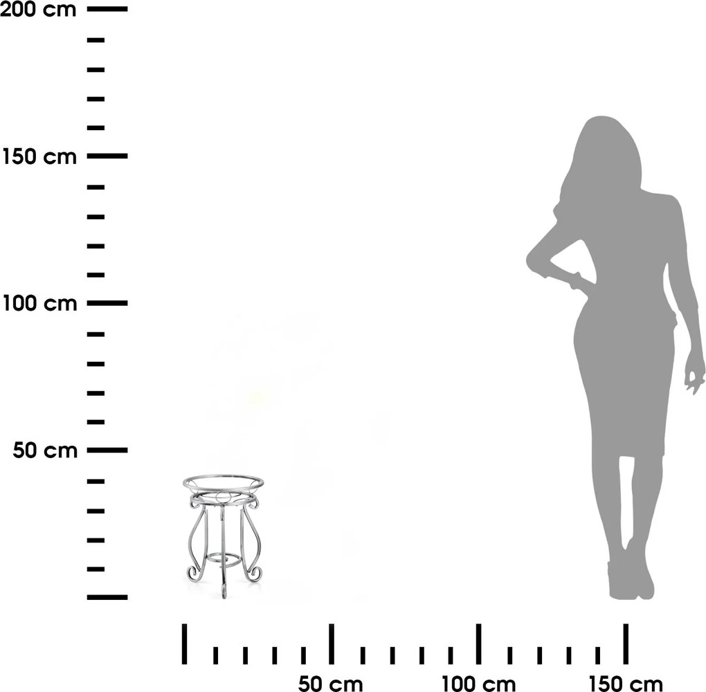 STOJAN NA KVETINÁČ SHANE 37X29 CM STRIEBORNÁ