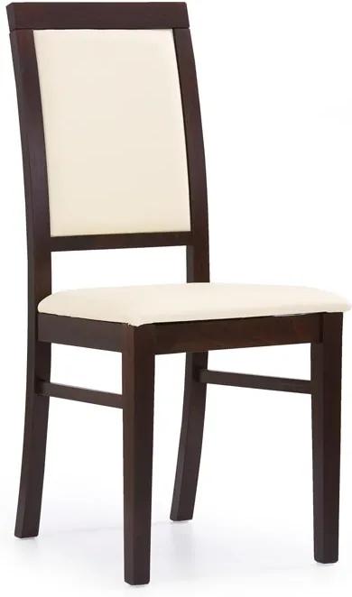 Jedálenská stolička SYLWEK 1 Halmar tmavý orech / krémová