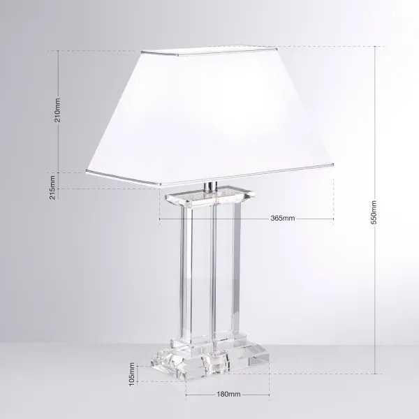 Orion LA 4-1202 - Krištáľová stolná lampa VERONIQUE 1xE27/60W/230V biela/číra