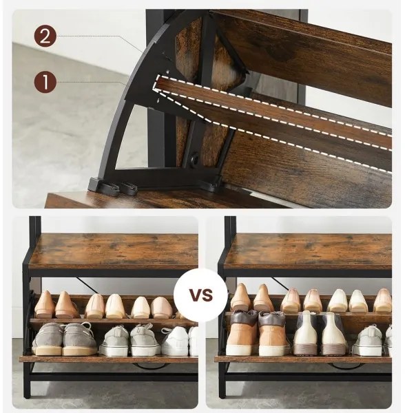 Stojanový vešiak NAVOR hnedá/čierna