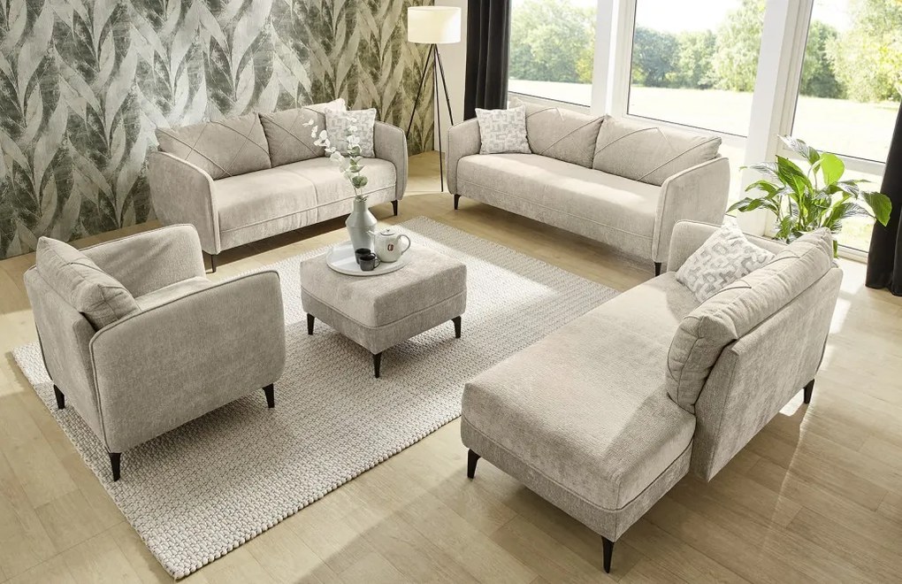 Dvojsedák Novara, béžová látka